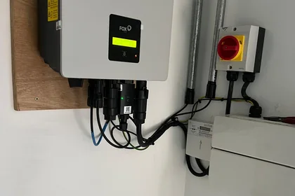 A hybrid inverter and isolators we installed for a home battery